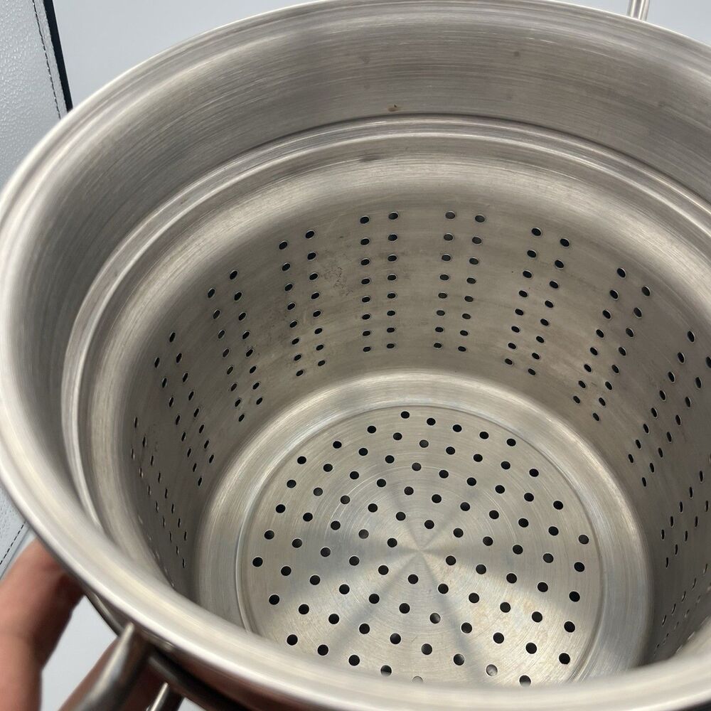 Tramontina Professional 10 Qt Stock Pot Steamer Pasta Insert Lid 18/10 SS - Picture 4 of 5